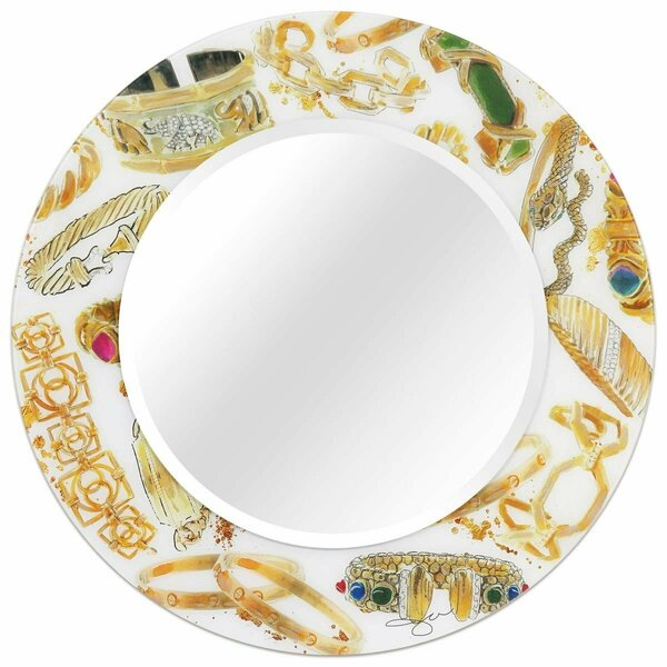 Empire Art Direct 36 x 36 in. Gold Charm Round Beveled Mirror on Free Floating Reverse Printed Tempered Art Glass TAM-JP641-3636R-2424R